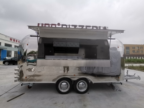 ERZODA Customize-Retro Catering trailer Stainless steelFood truck  Food Trailer 480X210X260CM