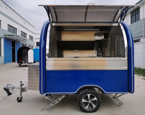 ERZODA Custom -Food Trailer Catering Truck  Food cart 230X165X230CM Pastel orange