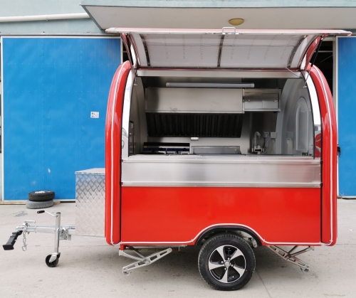 ERZODA Custom -Food Trailer Catering Truck  Food cart 230X200X240CM Red