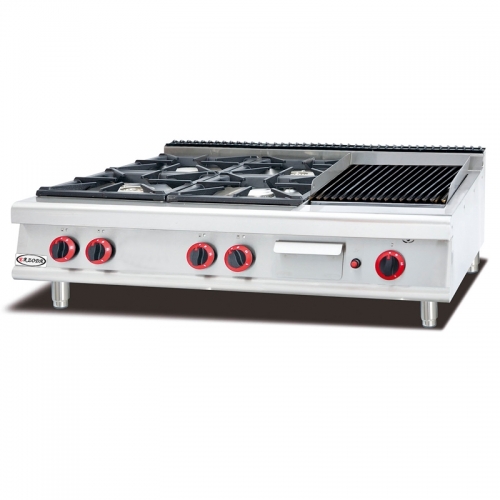 Stainless Steel Gas Range (4-Burners) and lava grill GH-799-1