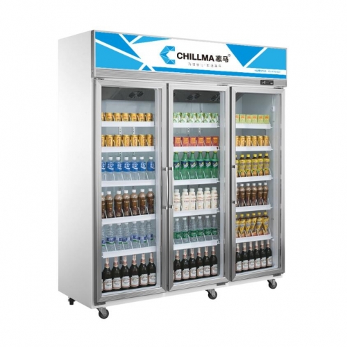 Glass steel beverage refrigerator display cabinet 1250L