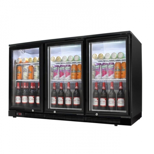 Three-door Beverage Refrigerator / Air cooling + door lock / 300L