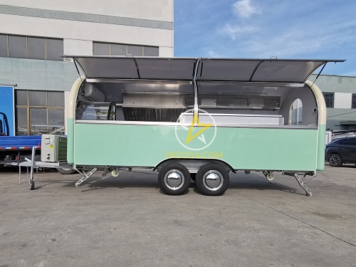 ERZODA Remorque food truck-Mobile Food Truck Trailer Black 500X200X240CM